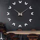创意家居挂钟 3D立体墙贴钟表蝴蝶钟DIY钟贴上去的钟挂墙上的钟