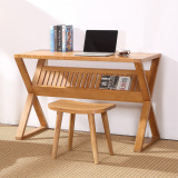 北欧宜家实木书桌橡胶木电脑桌日式简约现代办公书桌家具小户型