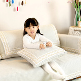 四季棉线编织沙发垫布艺素雅清新纯色坐垫可定做