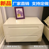 白色钢琴烤漆床边柜收纳柜田园两斗柜小边柜时 简约环保可定做