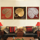 东南亚泰式风格手绘油画别墅家居客厅装饰画抽象画挂画壁画菩提树
