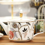 高档欧式骨瓷陶瓷咖啡壶 手工描金 英式下午茶茶具花茶壶水壶茶壶