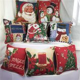 特价欧美圣诞新款棉麻沙发靠垫抱枕汽车腰枕办公室坐垫圣诞小礼品