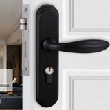 美式门锁现代简约黑色房门锁黑色室内门锁卧室门锁欧式黑色门把手