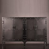 美式LOFT风格 铁艺框架餐具柜书柜铆钉复古铁柜 斗柜资料柜储物柜