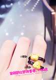 【金刚芭比梦游香港】六福珠宝 足金 新款 轻松熊系列陶瓷戒指
