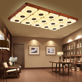 新中式吸顶灯长方形led灯亚克力现代简约实木客厅主卧会议室灯具