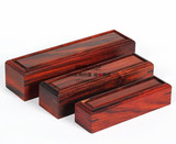 红酸枝首饰盒收纳玉器盒木质抽盖盒 红木印章盒 一套三只长方盒