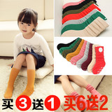 儿童堆堆袜纯棉韩国秋冬加厚婴儿保暖地板袜宝宝中筒袜1-3-5-7岁