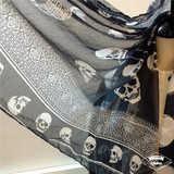 HM 麦昆骷髅头设计 围巾 丝巾
