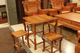 集美红木家具 红酸枝餐桌正方形 奥式黄檀一桌四椅明式餐桌椅