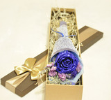 蓝色妖姬蓝玫瑰礼盒单支高档盒装鲜花圣诞节情人节生日礼物包邮