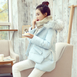 韩国代购冬装新款韩版保暖修身羽绒服女短款大毛领连帽加厚外套潮