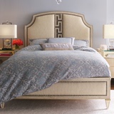 小美式后现代奢华定制卧室家具 欧式简约布艺床地中海1.5米实木床
