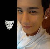 特价 日韩版潮人男士耳钉 925纯银耳环 单只个性面具耳饰品防过敏