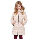新款原单冬装欧美正品女童羽绒服加厚中长款白鸭绒中大童保暖外套