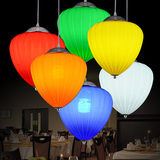 吧台吊灯餐厅三头彩色吊灯单头创意LED咖啡厅酒吧吊灯小桃吊灯罩