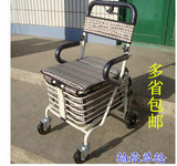 加厚老年人家用手推买菜车 休闲座椅便携/折叠带轮代步玩具车包邮