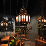 漫咖啡厅灯 地中海摩洛哥创意复古吊灯 酒吧吧台走廊彩色玻璃灯饰