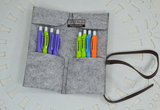 毛毡笔袋简约折叠笔袋无印良品文具收纳袋韩版学生文具收纳袋包邮