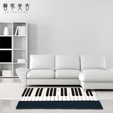 简约现代黑白钢琴地毯宜家地垫客厅卧室地毯儿童房脚垫钢琴垫C005