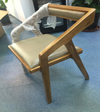 实木背靠餐椅 家用简欧办公会议椅咖啡厅桌椅带扶手椅酒店餐桌椅