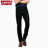 Levi's李维斯五袋款511系列男士修身窄脚黑色牛仔裤04511-0168