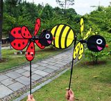 风车批发儿童玩具卡通动物甲虫蜜蜂大风车户外幼儿园装饰布艺风车