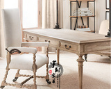 法式乡村书桌实木电脑桌 写字台 橡木 欧式美式简约家具复古带抽