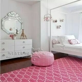 时尚粉红色宜家地毯地垫客厅卧室床边玄关地毯手工腈纶门垫定制