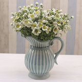 欧式花瓶 高档陶瓷餐桌茶几单耳装饰工艺花瓶 美式地中海奶壶瓶c