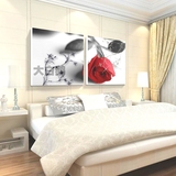 挂画客厅装饰画沙发背景墙画卧室床头仿油画花卉双联挂画欧式墙上