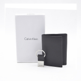 CK Calvin Klein/凯文克莱  男士经典三折竖款真皮钱包 79027