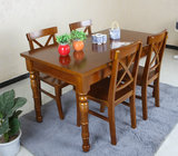 欧式美式乡村田园地中海风格全实木餐桌椅组合1桌4椅1桌6椅咖啡色