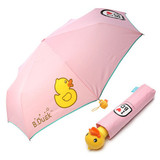 韩国代购 B.DUCK 小黄鸭手动晴雨伞/三折折叠伞 Pink 粉色