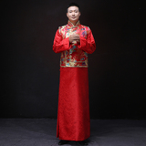 中式唐装新郎结婚礼服长衫秀禾服男装长袍马褂古装演出服精品