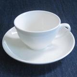 陶瓷咖啡杯碟套装 加厚纯白卡布奇诺杯子 韩式咖啡杯碟 杏式杯碟