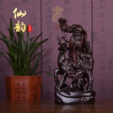 黑檀木雕寿星寿仙佛像摆件坐鹿红木工艺品老人贺寿祝寿家居饰礼品