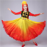 新款新疆维吾尔族舞蹈演出服装女少数民族舞台演出服饰成人连衣裙