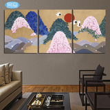 蓝图抽象日本风景壁画 料理寿司店餐厅酒店装饰画客厅无框画 樱花