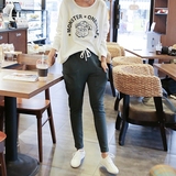 韩国代购春季女运动服哈伦裤休闲套装韩版长袖长裤两件套大码潮流