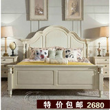 高档美式床双人大床白色实木床1.8米全实木1.5床法式婚床美式家具