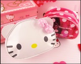 新款hello kitty化妆包凯蒂猫透明波点收纳包立体洗漱包手拿包包