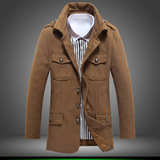 男装呢料夹克正装纯色常规青年冬季中山装外穿厂家直销韩版外套