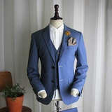 脊椎动物男装原创日系轻商务修身西装蓝色西服（搭配套装需另购）