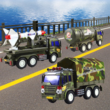 对战军事儿童玩具惯性车汽车模型 火箭炮车运输车油罐车迷彩军车