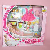 正品芭比娃娃套装大礼盒 公主浴室洗澡盆过家家女孩礼物儿童玩具