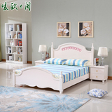 韩式公主床 欧式床 双人床1.5米粉色儿童女孩床田园床1.8米实木床