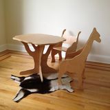 幼儿园实木动物桌椅大树桌子长颈鹿椅大象椅创意动物造型桌椅定制