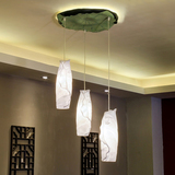 创意中式餐厅灯现代简约田园餐厅鱼线吊灯三头个性led吧台餐吊灯